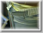 S-II Pos II Damage Closeup * Close-up of damage to S-II Forward Skirt Wrap. * 800 x 600 * (99KB)